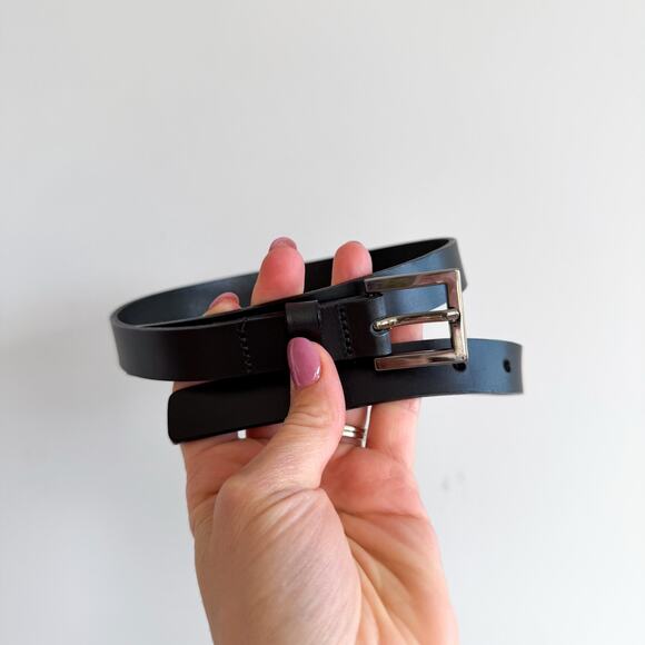 Missoni Italian Leather Skinny Adjustable Buckle Belt Black 44 main image 4